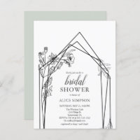 Invita de ducha geométrica de las flores de boho d