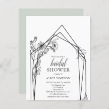 Invita de ducha geométrica de las flores de boho d