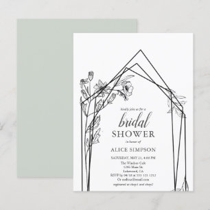 Postal De Invitación Invita de ducha geométrica de las flores de boho d