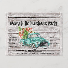 Postal De Invitación Invitan a Fiesta de Navidades de madera de camión 