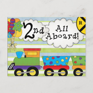 Postal De Invitación Invitan a Fiesta del segundo cumpleaños del tren d