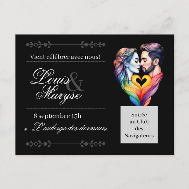 Postal De Invitación Invitation de mariages | Faire-part (Anverso)