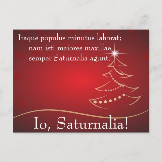 Postal De Invitación Io Saturnalia Cita de Petronius (Anverso)