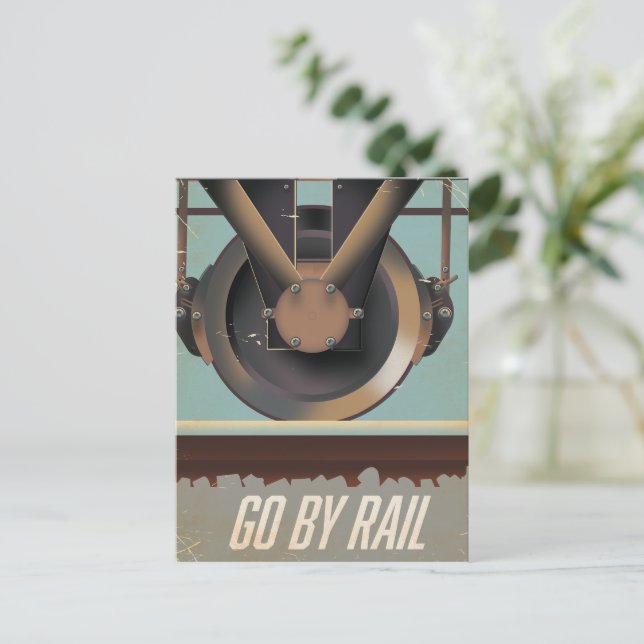 Postal De Invitación Ir en tren (Anverso de pie)