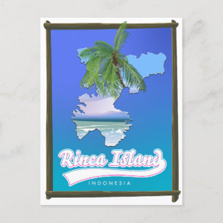 Postal De Invitación Isla Rinca, Indonesia, mapa de viajes