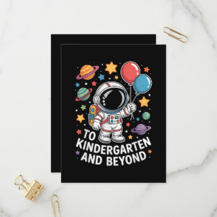 Postal De Invitación Jardín de Infancia Y Más Allá Astronauta Espacio 