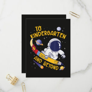 Postal De Invitación Jardín de Infancia Y Más Allá Astronauta Regreso a