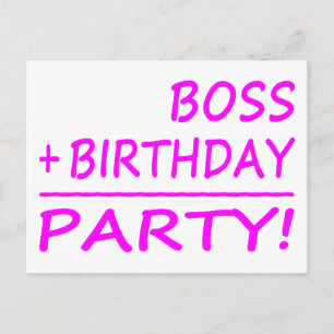 Postal De Invitación Jefe Cumpleaños : Jefe + Cumpleaños = Fiesta