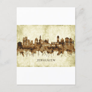 Postal De Invitación Jerusalem Israel Cityscape