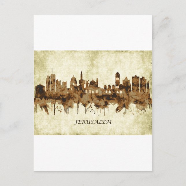 Postal De Invitación Jerusalem Israel Cityscape (Anverso)