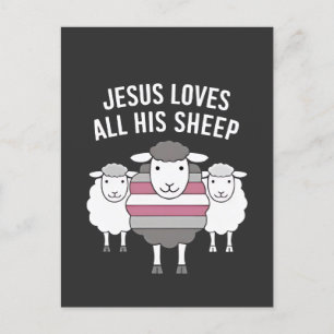 Postal De Invitación Jesús ama a todas sus ovejas el mes del orgullo LG