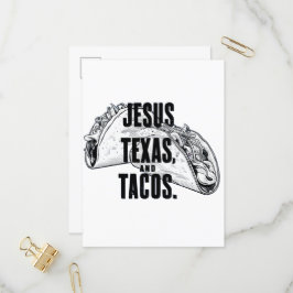 Postal De Invitación Jesús Texas y los tacos son una comida divertida C