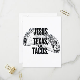 Postal De Invitación Jesús Texas y los tacos son una comida divertida C