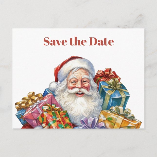 Postal De Invitación Jolly Santa Claus Navidades clásicos salvan la fec (Anverso)