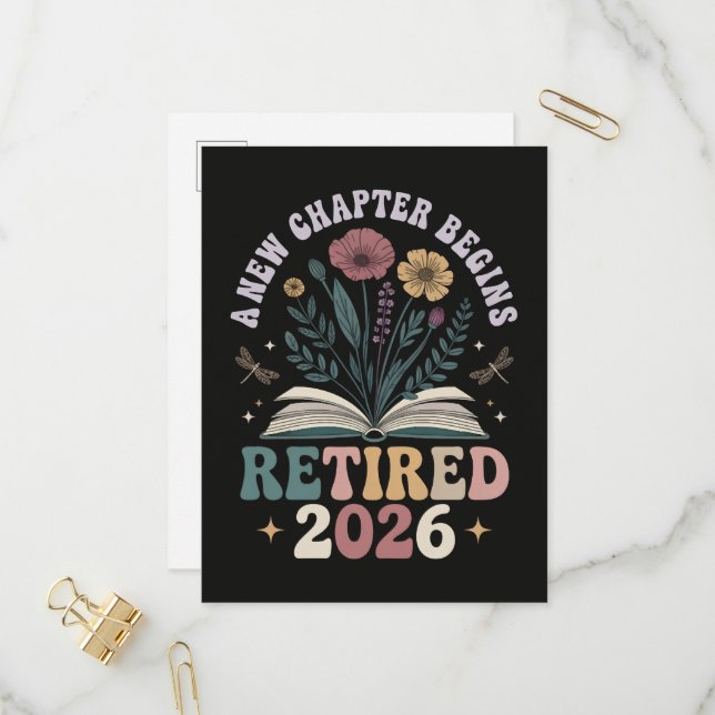 Postal De Invitación Jubilado 2026 Un Nuevo Capítulo Comienza (Anverso/Reverso In Situ)