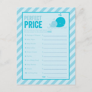 Postal De Invitación Juego Baby Shower - Precio perfecto - Ballena azul