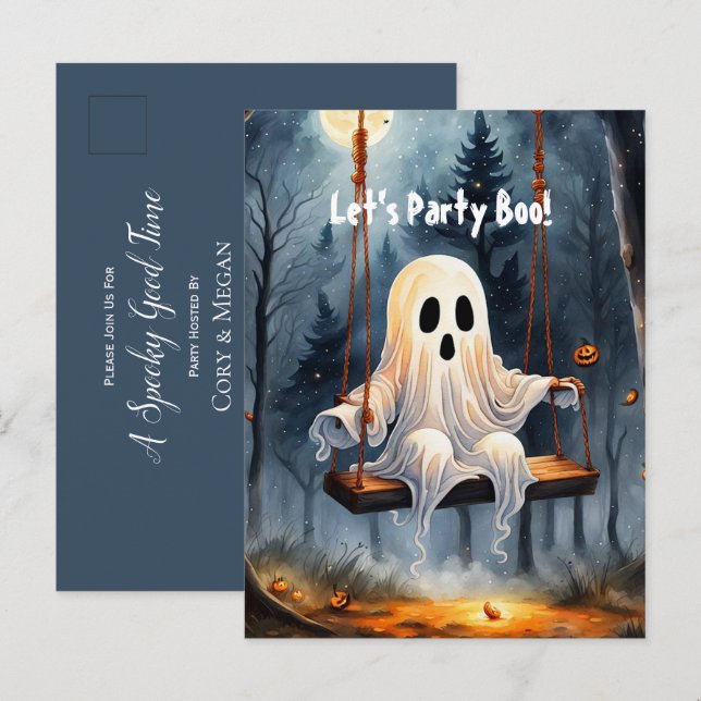 Postal De Invitación Juego de fantasmas (Anverso / Reverso)