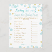 Juego de precios Blue and Gold Baby Shower Right