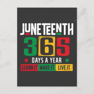 Postal De Invitación Juneteenth 365 Días al Año Apréndelo Como si Vivie