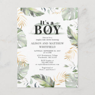 Postal De Invitación Jungle Safari Jirafa Baby Shower Niños