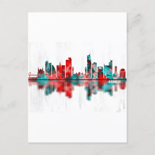 Postal De Invitación Karachi Skyline Pakistan