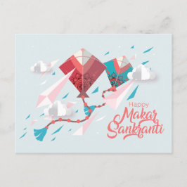 Postal De Invitación Kites de Papercut Makar Sankranti