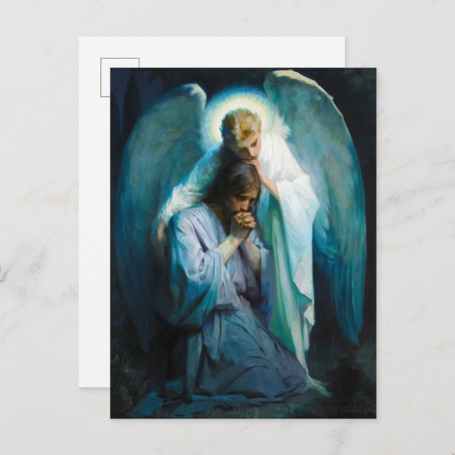 Postal De Invitación La agonía en el jardín de Frans Schwartz (Anverso / Reverso)