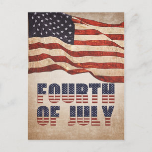 Postal De Invitación La bandera norteamericana deteriorada de la vieja 
