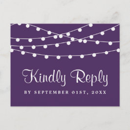 Postal De Invitación La Cadena Se Ilumina En La Colección Boda Púrpura