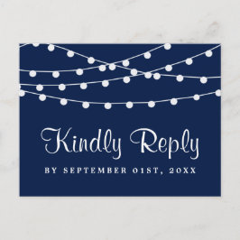 Postal De Invitación La Cadena Se Ilumina Sobre La Colección Boda Azul 