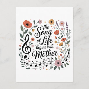 Postal De Invitación La Canción De La Vida Comienza Con La Madre