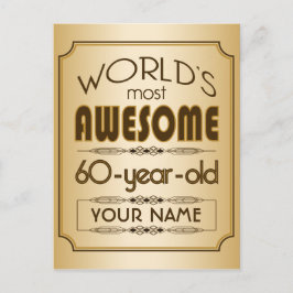Postal De Invitación La celebración del 60 aniversario del oro Mejor Fa