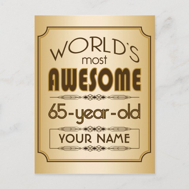 Postal De Invitación La celebración del 65º cumpleaños del mundo es mej (Anverso)