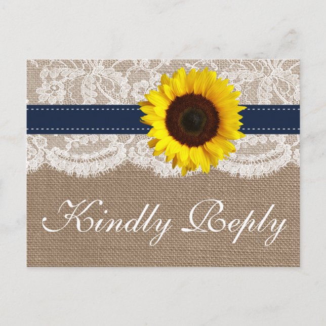 Postal De Invitación La colección de Bodas de girasol ruso - Armada (Anverso)
