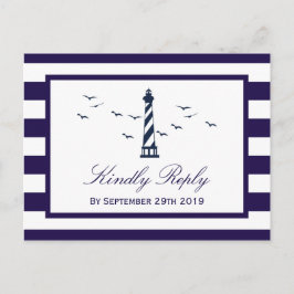 Postal De Invitación La colección de Bodas del faro náutico RSVP