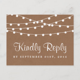 Postal De Invitación La colección de Bodas Rustic Kraft Lights