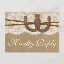 Postal De Invitación La Colección Kraft, Lace & Horseshoe RSVP