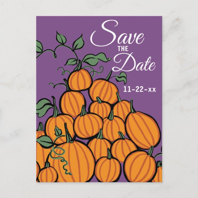 Postal De Invitación La cosecha de calabaza de Acción de Gracias salva  (Anverso)