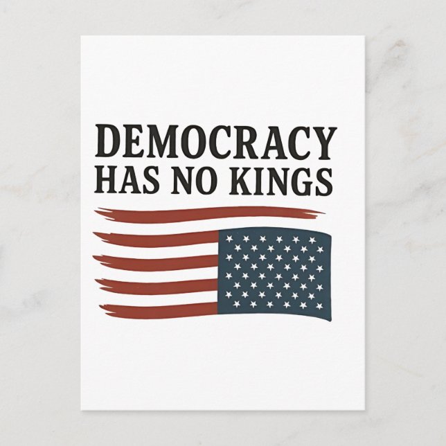 Postal De Invitación La democracia no tiene rey contra Trump Estados Un (Anverso)