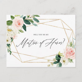 Postal De Invitación La flor de la primavera geométrica es mi carta de
