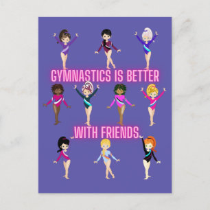 Postal De Invitación La gimnasia es mejor con amigos  