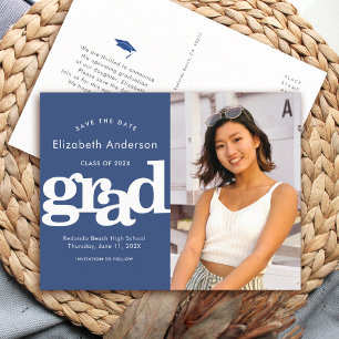 Postal De Invitación La graduación de la marina salva la foto tipografí