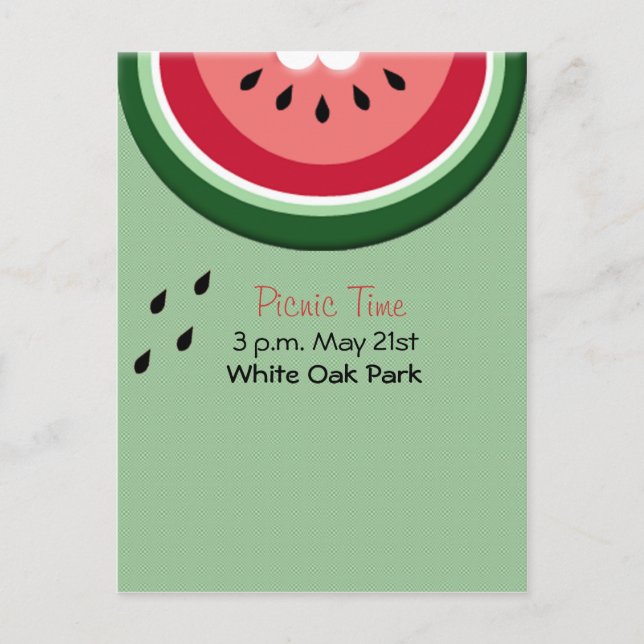 Postal De Invitación La jugosa sandía de verano (Anverso)