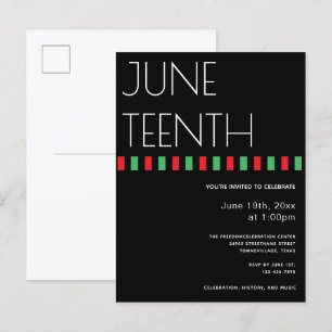 Postal De Invitación La libertad verde negra del 11 de junio