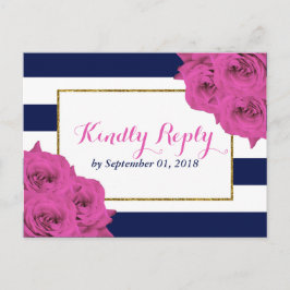 Postal De Invitación La Moda Moderna Colección Boda Luxe Roses Rosa