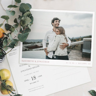 Postal De Invitación La moderna boda de Rosa con fotos de oro salva la