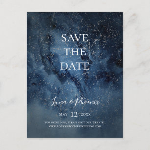 Postal De Invitación La noche celestial Sky Silver salva la fecha posta