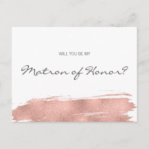 Postal De Invitación La pincel de oro Rosa es mi señoría de honor