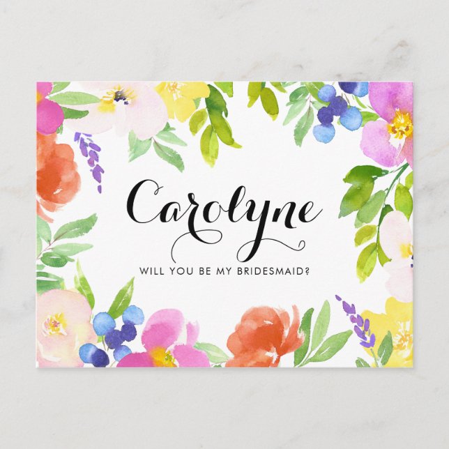 Postal De Invitación La Primavera acuática florecerá y será mi novia (Anverso)