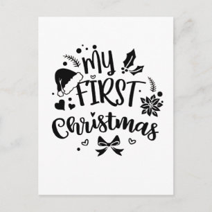 Postal De Invitación La primera Navidad de bebé Familia Coordinada